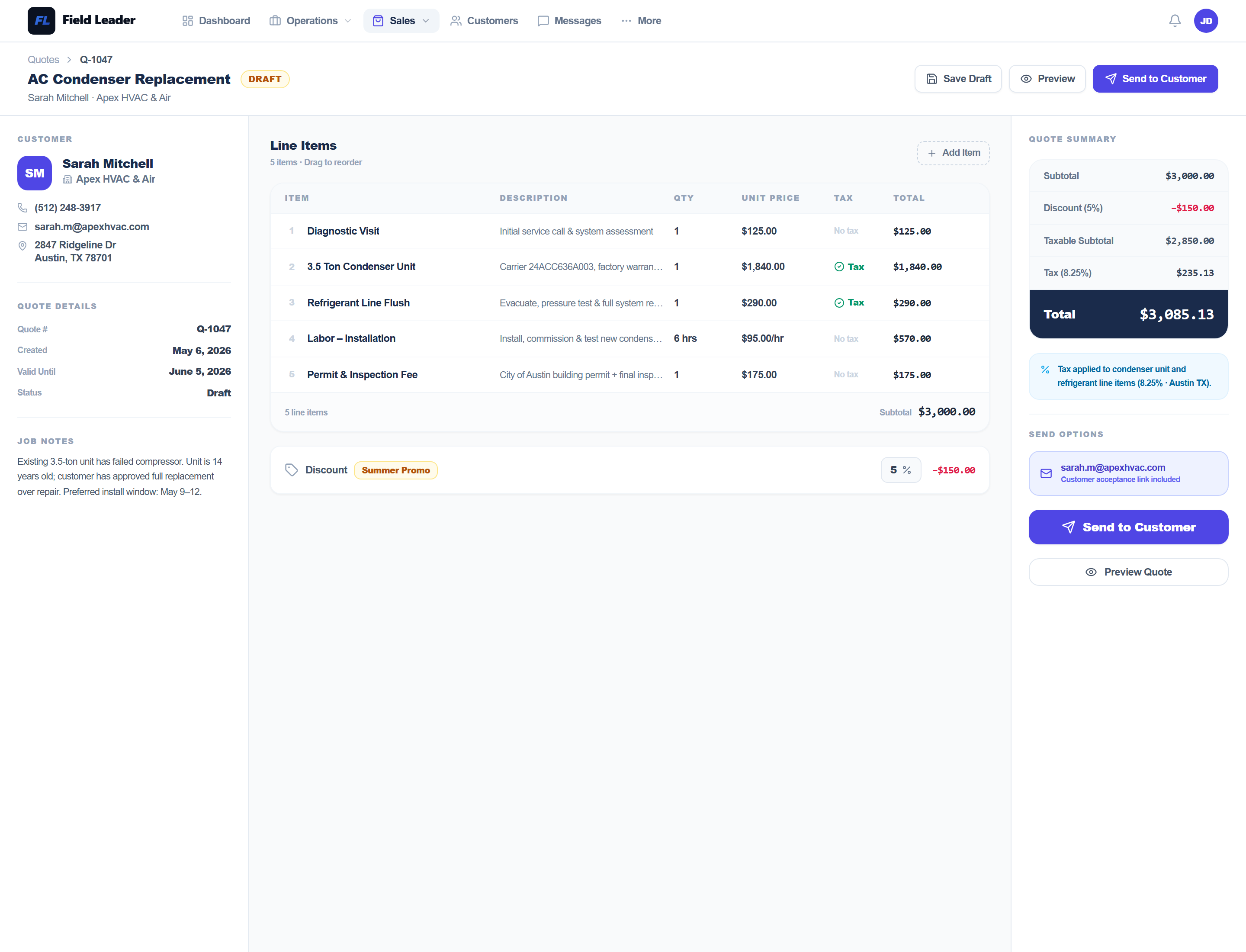 Quote builder
